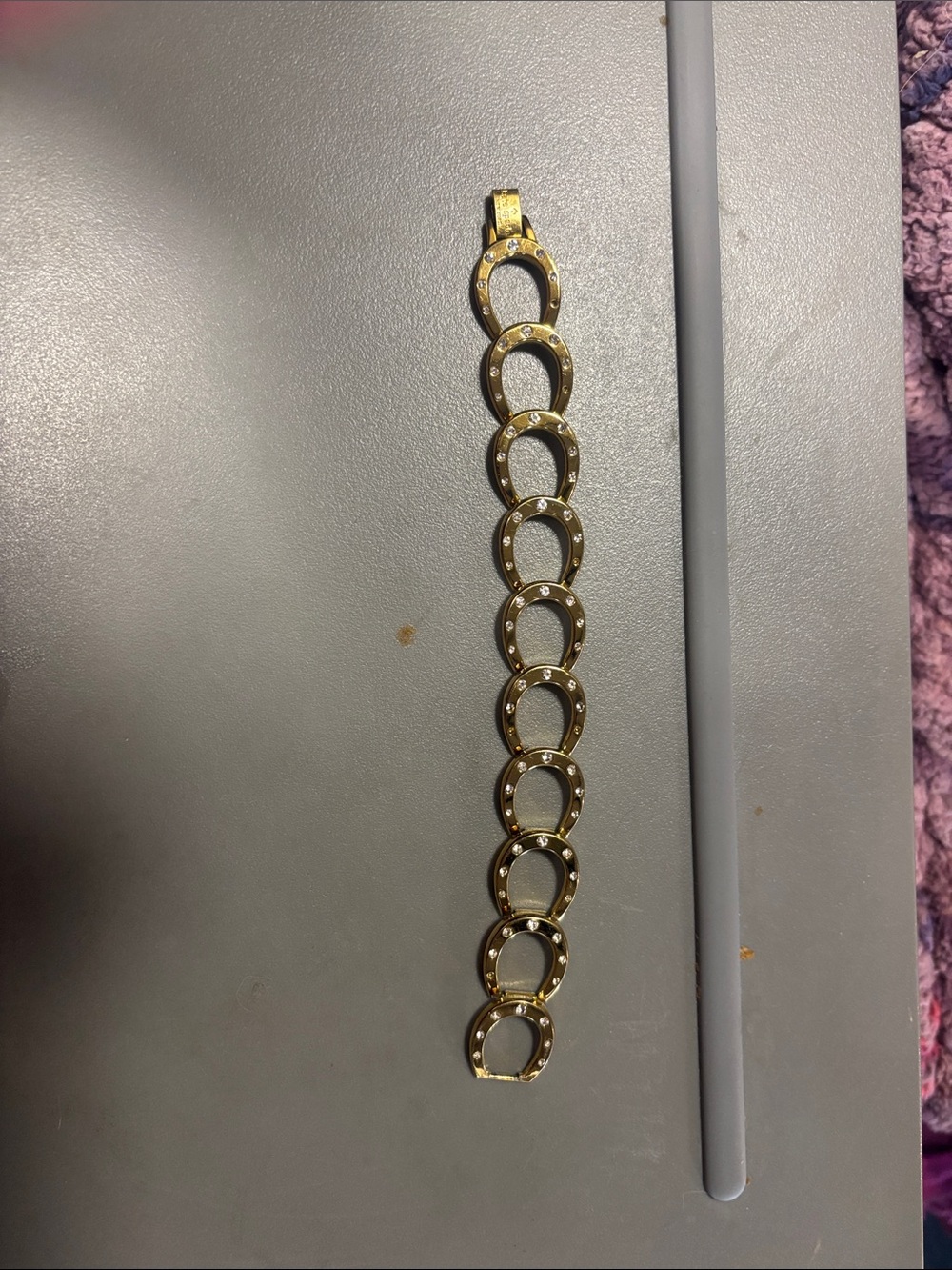 kate spade Gold Horseshoe Link Bracelet with Stud Accents